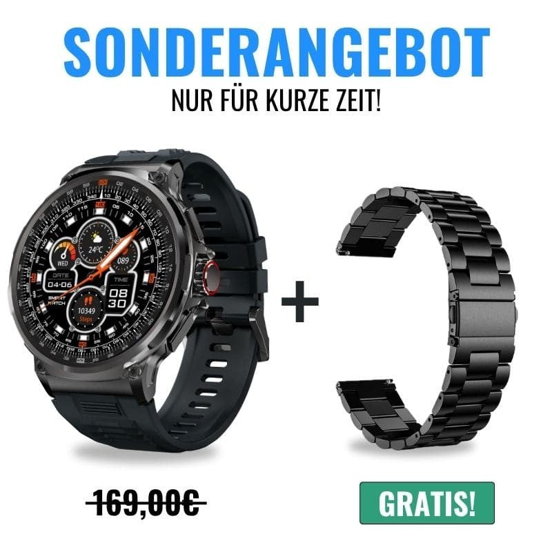 Smartwatch Herren Damen Telefonfunktion Sportuhr 30 Tage Akku für Android IOS
