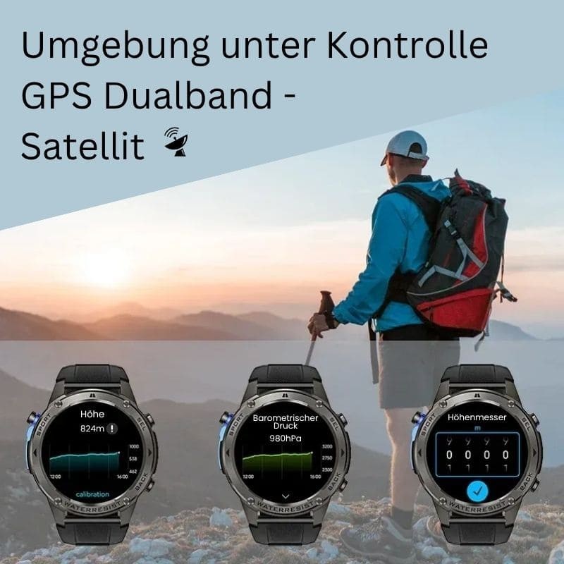 Smartwatch Herren Damen Telefonfunktion Outdoor GPS Sportuhr 5ATM Android iOS