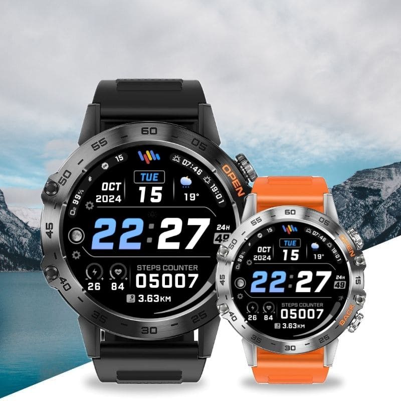 HYPER SMARTWATCH PRO® – alltagstaugliche Smartwatch mit Watchbutton, 14 Tagen Akkulaufzeit, Gesundheitsfunktionen, WhatsApp & Anrufen, robust & wasserfest, inkl. gratis Metall-Armband