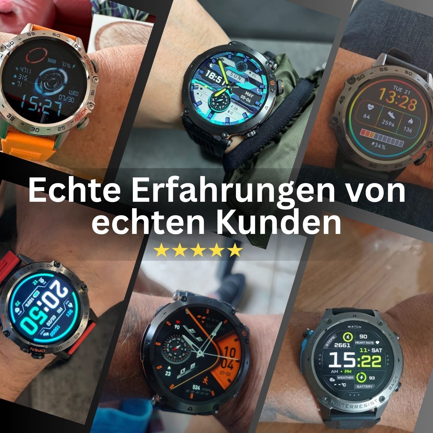Bei watchbutton.de steht die Zufriedenheit unserer Community an erster Stelle. Wir wissen, dass der Kauf einer neuen Smartwatch Vertrauenssache ist. Deshalb setzen wir auf maximale Transparenz: Auf dieser Seite findest du ausschließlich echte Kundenbewertungen und authentische Erfahrungsberichte zu unseren Produkten und unserem Service.