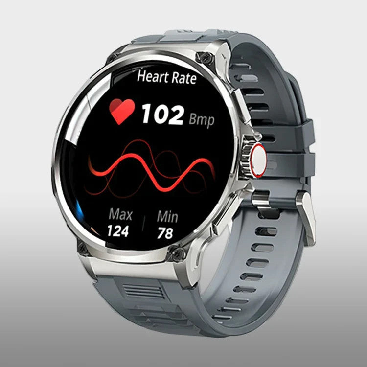 OREXON SMARTWATCH®: Robuste Männer-Smartwatch mit 1,85" HD-Full-Touchscreen, Bluetooth-Anrufen, Herzfrequenz-, Blutdruck- und Blutsauerstoff-Tracking. Integrierte Aktivitäts- und Multisport-Tracker, Schlaf- und Atemüberwachung, Kalorienzähler, Push-Benachrichtigungen von WhatsApp, Instagram & Co. Bis zu 30 Tage Akkulaufzeit, IP68 wasserdicht, LED-Taschenlampe, Musiksteuerung und Sprachassistent – ideal für Alltag, Arbeit, Outdoor-Abenteuer und Gesundheit.