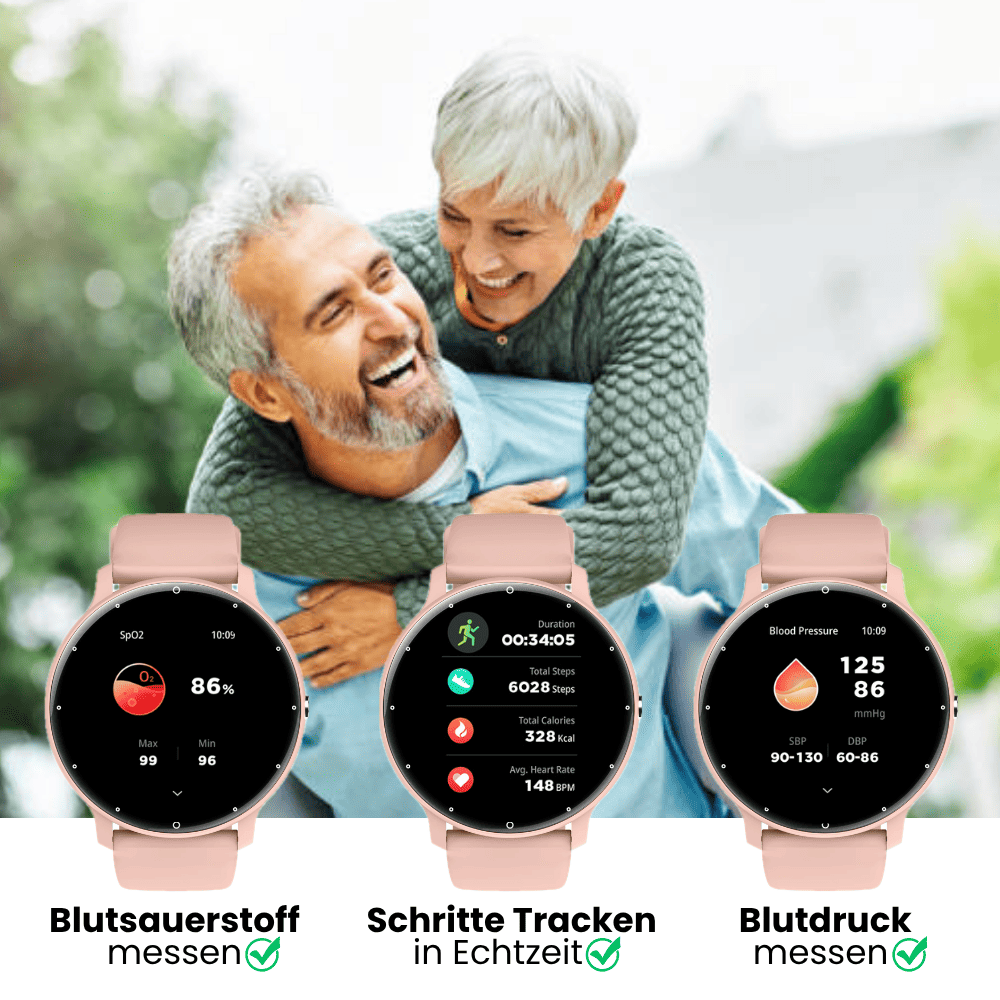 ONDORA – Fit Smartwatch für deinen Alltag
Bis zu 7 Tage Akkulaufzeit, Anrufe direkt über die Uhr, WhatsApp-Benachrichtigungen und smarte Gesundheitsfunktionen wie Schlafanalyse, Schrittzähler und Kalorienübersicht – alles, was du brauchst, an deinem Handgelenk.
Robust, alltagstauglich und geschützt vor Stößen, Staub und Wasser.