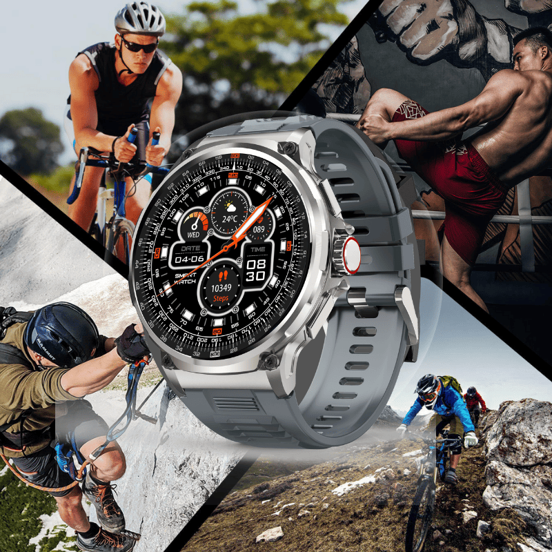 OREXON SMARTWATCH®: Robuste Männer-Smartwatch mit 1,85" HD-Full-Touchscreen, Bluetooth-Anrufen, Herzfrequenz-, Blutdruck- und Blutsauerstoff-Tracking. Integrierte Aktivitäts- und Multisport-Tracker, Schlaf- und Atemüberwachung, Kalorienzähler, Push-Benachrichtigungen von WhatsApp, Instagram & Co. Bis zu 30 Tage Akkulaufzeit, IP68 wasserdicht, LED-Taschenlampe, Musiksteuerung und Sprachassistent – ideal für Alltag, Arbeit, Outdoor-Abenteuer und Gesundheit.