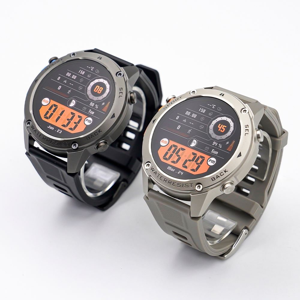 STONE – GPS SMARTWATCH®: Robuste High-End-Smartwatch mit 1,43" HD-Display, integrierter GPS-Funktion, Anruffunktion und Benachrichtigungen von WhatsApp, Instagram & Facebook. Bis zu 21 Tage Akkulaufzeit, Weltuhr, Wetteranzeige, SOS-Notruftaste, Kompass und Zyklus-Tracking – ideal für Alltag, Arbeit, Abenteuer und Gesundheit.