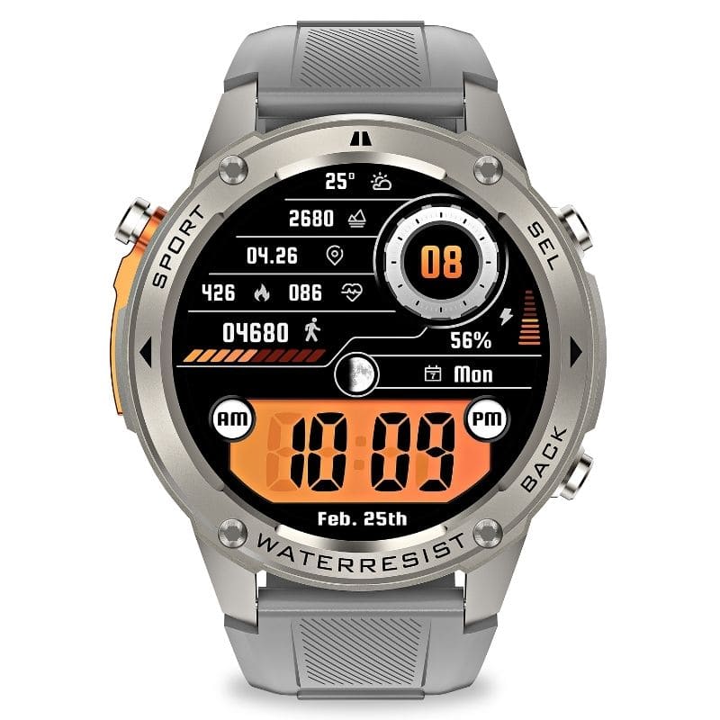 STONE – GPS SMARTWATCH®: Robuste High-End-Smartwatch mit 1,43" HD-Display, integrierter GPS-Funktion, Anruffunktion und Benachrichtigungen von WhatsApp, Instagram & Facebook. Bis zu 21 Tage Akkulaufzeit, Weltuhr, Wetteranzeige, SOS-Notruftaste, Kompass und Zyklus-Tracking – ideal für Alltag, Arbeit, Abenteuer und Gesundheit.