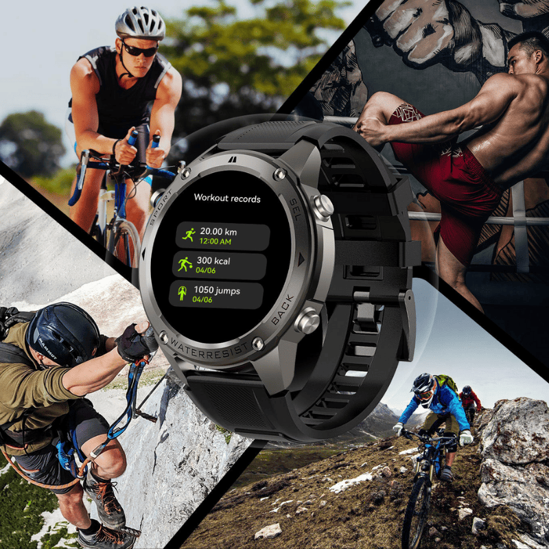 STONE – GPS SMARTWATCH®: Robuste High-End-Smartwatch mit 1,43" HD-Display, integrierter GPS-Funktion, Anruffunktion und Benachrichtigungen von WhatsApp, Instagram & Facebook. Bis zu 21 Tage Akkulaufzeit, Weltuhr, Wetteranzeige, SOS-Notruftaste, Kompass und Zyklus-Tracking – ideal für Alltag, Arbeit, Abenteuer und Gesundheit.