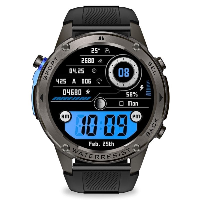 STONE – GPS SMARTWATCH®: Robuste High-End-Smartwatch mit 1,43" HD-Display, integrierter GPS-Funktion, Anruffunktion und Benachrichtigungen von WhatsApp, Instagram & Facebook. Bis zu 21 Tage Akkulaufzeit, Weltuhr, Wetteranzeige, SOS-Notruftaste, Kompass und Zyklus-Tracking – ideal für Alltag, Arbeit, Abenteuer und Gesundheit.