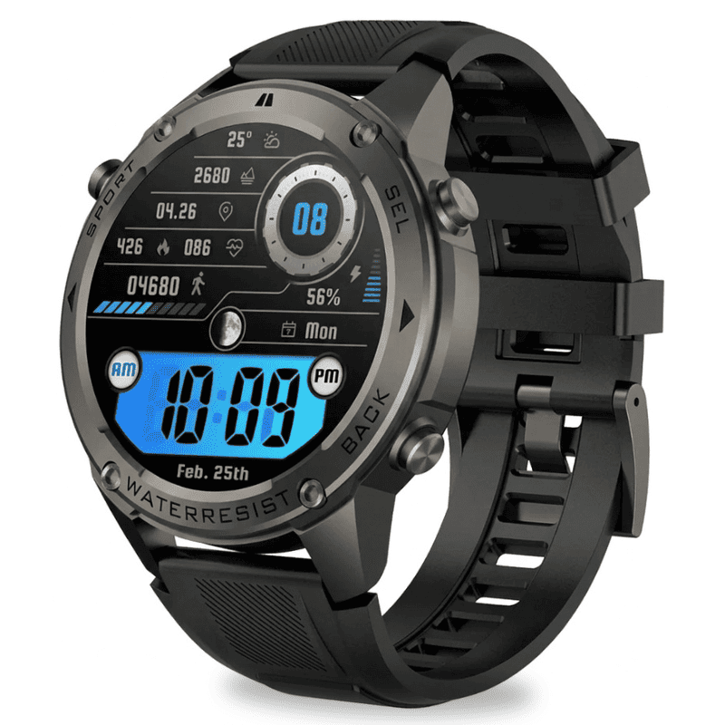 STONE – GPS SMARTWATCH®: Robuste High-End-Smartwatch mit 1,43" HD-Display, integrierter GPS-Funktion, Anruffunktion und Benachrichtigungen von WhatsApp, Instagram & Facebook. Bis zu 21 Tage Akkulaufzeit, Weltuhr, Wetteranzeige, SOS-Notruftaste, Kompass und Zyklus-Tracking – ideal für Alltag, Arbeit, Abenteuer und Gesundheit.