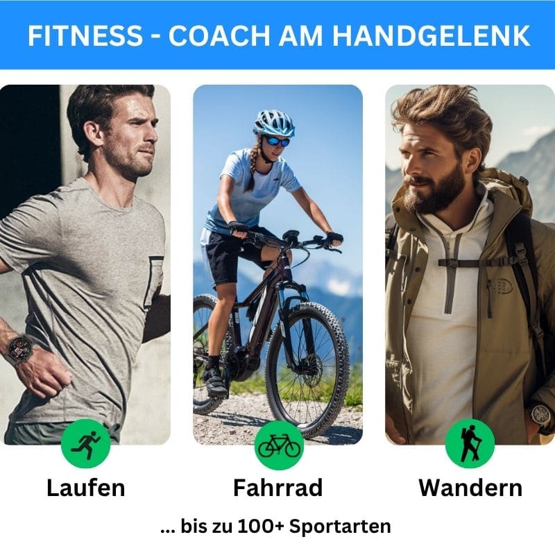 Stone Smartwatch® – extrem robuste Smartwatch mit Anruffunktion, WhatsApp-Benachrichtigungen, bis zu 21 Tagen Akkulaufzeit, Instagram- und Facebook-Benachrichtigungen, SOS-Notruftaste und integriertem Kompass.