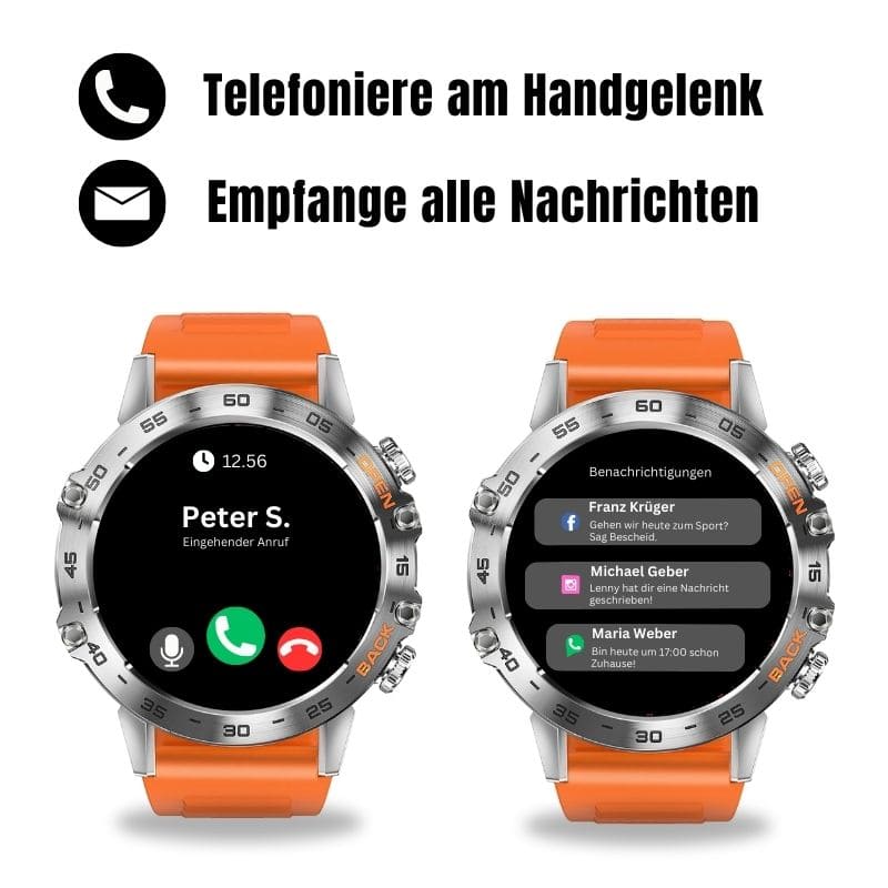 Hyper Smartwatch-Pro® – extrem robuste Smartwatch mit Anruffunktion, WhatsApp-Benachrichtigungen, bis zu 14 Tagen Akkulaufzeit, Instagram- und Facebook-Benachrichtigungen.