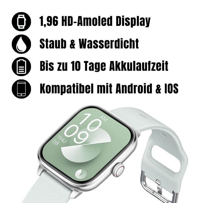 Die Hyper Smartwatch – dein smarter Fitness-Begleiter für den Alltag.
Mit Schrittzähler, Kalorien- und Herzfrequenz-Tracking, langer Akkulaufzeit und über 100 Sportmodi bleibst du aktiv und organisiert – jeden Tag!