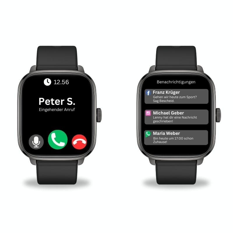 Dayno Smartwatch – stilvolle Smartwatch für Alltag & Sport, lange Akkulaufzeit, Herzfrequenz- und Gesundheits-Tracking, Schrittzähler, Anrufe & Benachrichtigungen direkt am Handgelenk