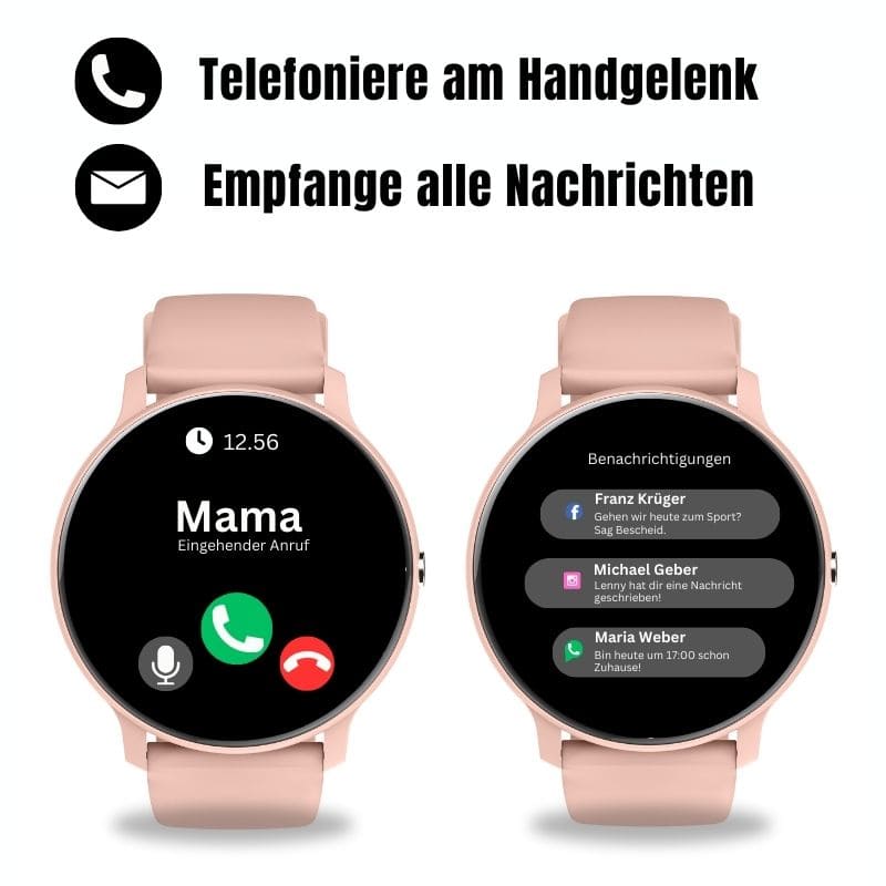 ONDORA – Fit Smartwatch für deinen Alltag
Bis zu 7 Tage Akkulaufzeit, Anrufe direkt über die Uhr, WhatsApp-Benachrichtigungen und smarte Gesundheitsfunktionen wie Schlafanalyse, Schrittzähler und Kalorienübersicht – alles, was du brauchst, an deinem Handgelenk.
Robust, alltagstauglich und geschützt vor Stößen, Staub und Wasser.