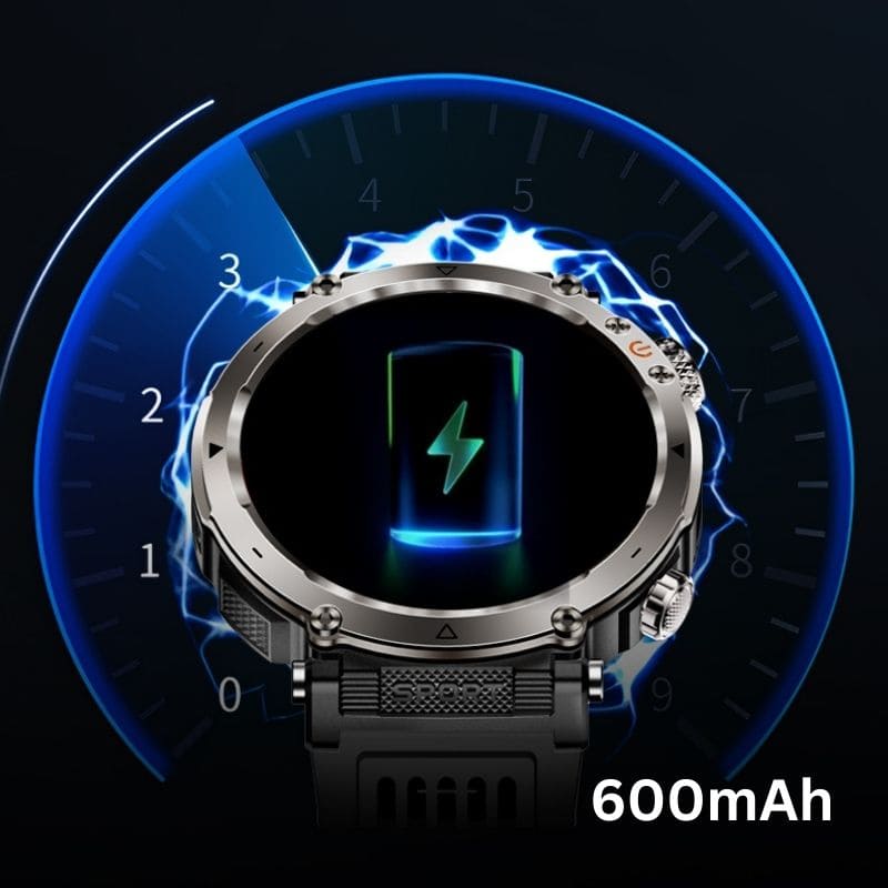 Stone Smartwatch® – extrem robuste Smartwatch mit Anruffunktion, WhatsApp-Benachrichtigungen, bis zu 21 Tagen Akkulaufzeit, Instagram- und Facebook-Benachrichtigungen, SOS-Notruftaste und integriertem Kompass.