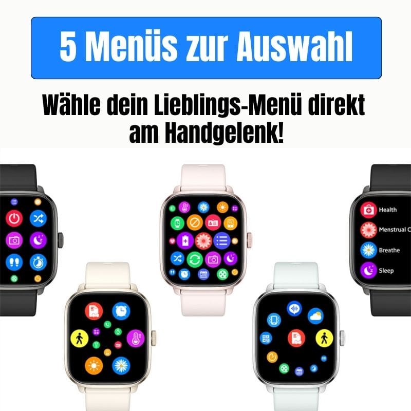 Die Hyper Smartwatch – dein smarter Fitness-Begleiter für den Alltag.
Mit Schrittzähler, Kalorien- und Herzfrequenz-Tracking, langer Akkulaufzeit und über 100 Sportmodi bleibst du aktiv und organisiert – jeden Tag!