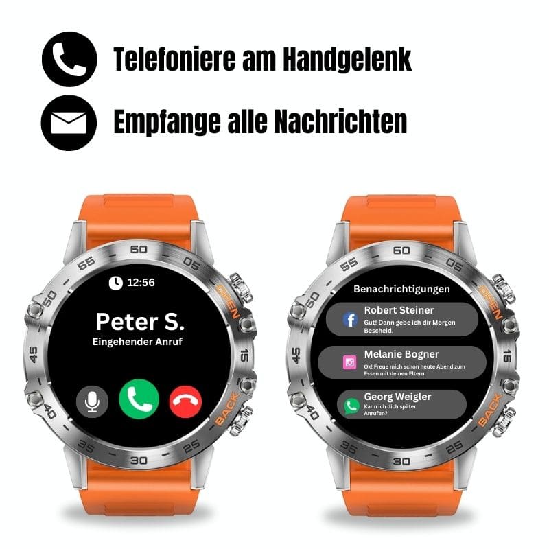 Hyper Smartwatch Pro® – robuste Smartwatch mit Anruffunktion, WhatsApp-Benachrichtigungen und 14 Tagen Akkulaufzeit.