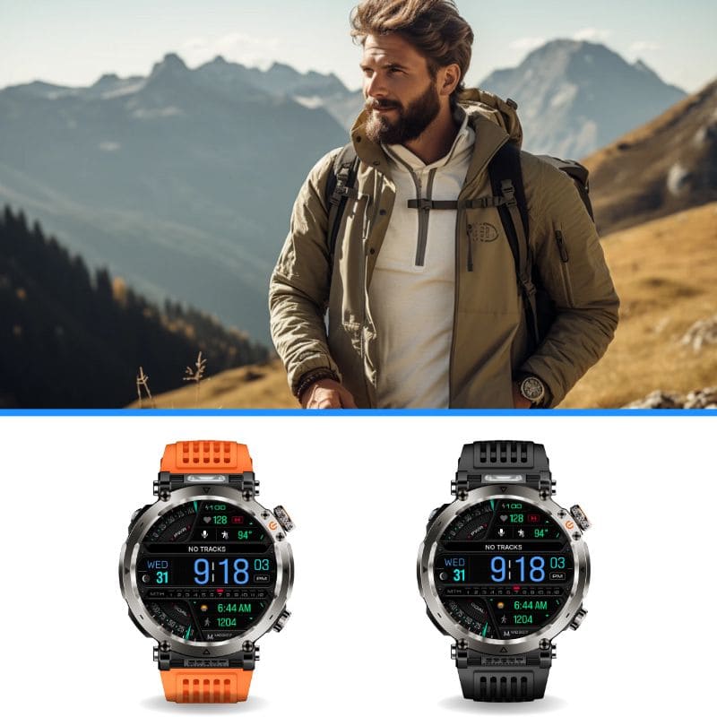 Stone Smartwatch® – extrem robuste Smartwatch mit Anruffunktion, WhatsApp-Benachrichtigungen, bis zu 21 Tagen Akkulaufzeit, Instagram- und Facebook-Benachrichtigungen, SOS-Notruftaste und integriertem Kompass.