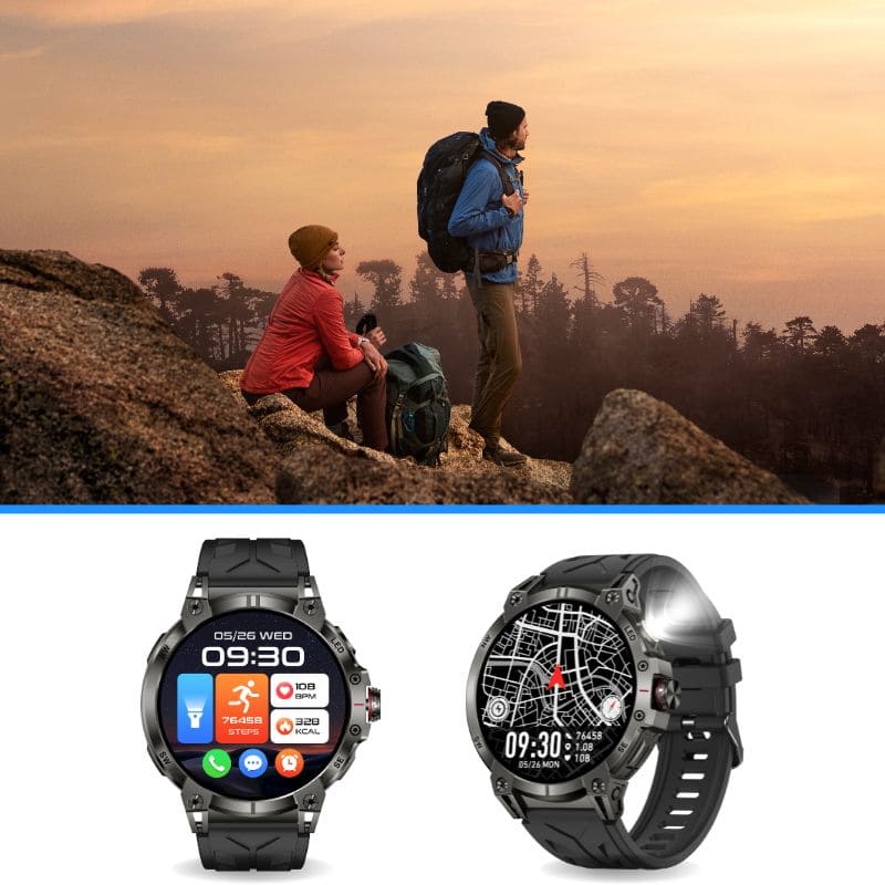 STONE – GPS SMARTWATCH®:
Extrem robuste Smartwatch mit großem 1,85" Display, integrierter GPS-Funktion, Anruffunktion sowie Benachrichtigungen von WhatsApp, Instagram und Facebook.
Mit bis zu 30 Tagen Akkulaufzeit, Weltuhr mit Wetteranzeige, SOS-Notruftaste, Kompass und Zyklus-Tracking – perfekt für Alltag, Abenteuer und Gesundheit.