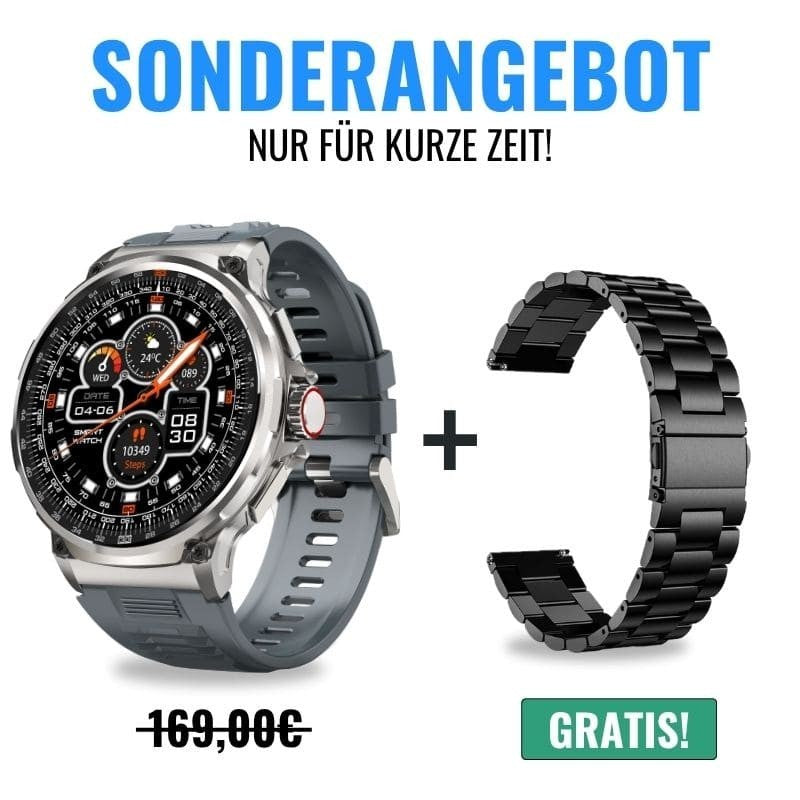 Smartwatch Herren Damen Telefonfunktion Sportuhr 30 Tage Akku für Android IOS