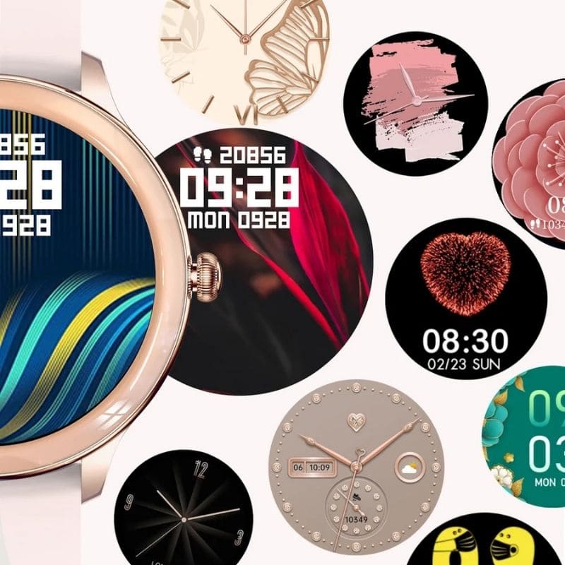 Alura Smartwatch in elegantem Metallgehäuse, dünn und leicht, ideal für Frauen, die Komfort und Stil schätzen.