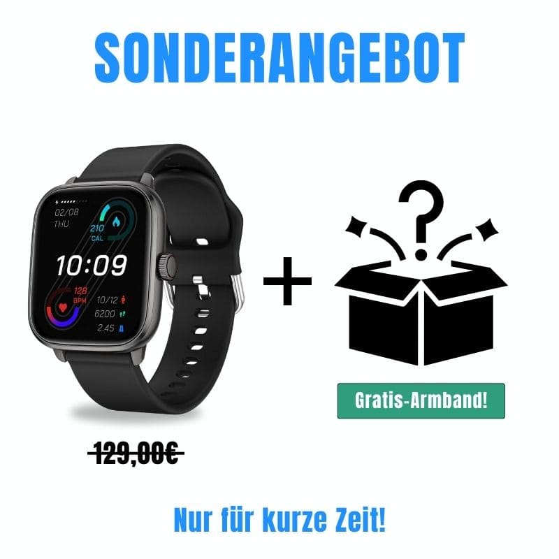Die Dayno Smartwatch – dein smarter Fitness-Begleiter für den Alltag.
Mit Schrittzähler, Kalorien- und Herzfrequenz-Tracking, langer Akkulaufzeit und über 100 Sportmodi bleibst du aktiv und organisiert – jeden Tag!