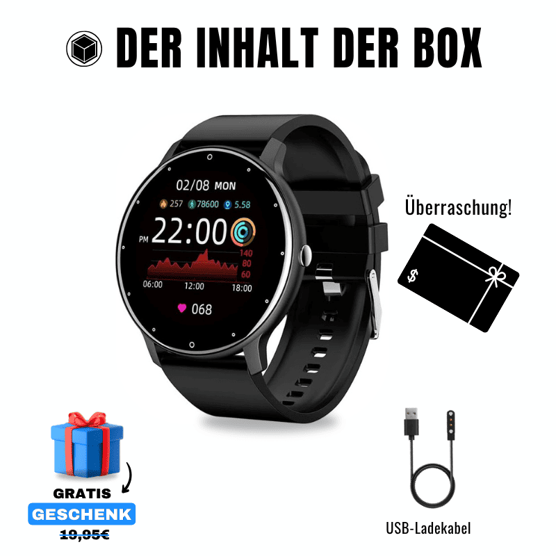 ONDORA – Fit Smartwatch für deinen Alltag
Bis zu 10 Tage Akkulaufzeit, Anrufe direkt über die Uhr, WhatsApp-Benachrichtigungen und smarte Gesundheitsfunktionen wie Schlafanalyse, Schrittzähler und Kalorienübersicht – alles, was du brauchst, an deinem Handgelenk.
Robust, alltagstauglich und geschützt vor Stößen, Staub und Wasser.