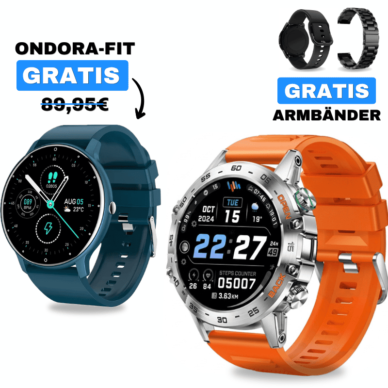 HYPER PRO + ONDORA-FIT

🎁 DAMEN-SMARTWATCH GRATIS

2 Smartwatches im Vorteilspaket

✓ Hyper PRO
✓ Ondora-FIT GRATIS
✓ Edelstahlarmband GRATIS
✓ Überraschungsgeschenk GRATIS

Jetzt Sparpaket sichern →