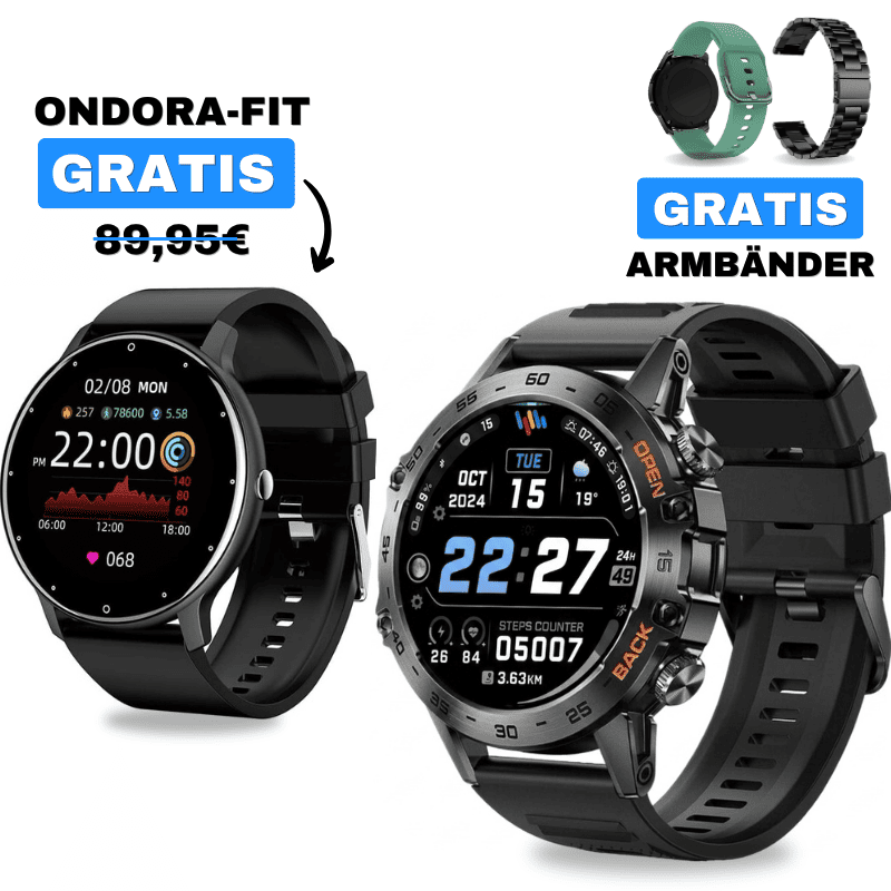 HYPER PRO + ONDORA-FIT

🎁 DAMEN-SMARTWATCH GRATIS

2 Smartwatches im Vorteilspaket

✓ Hyper PRO
✓ Ondora-FIT GRATIS
✓ Edelstahlarmband GRATIS
✓ Überraschungsgeschenk GRATIS

Jetzt Sparpaket sichern →