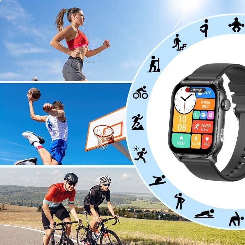 Hyper Smartwatch – stilvolle Smartwatch für Alltag & Sport, lange Akkulaufzeit, Herzfrequenz- und Gesundheits-Tracking, Schrittzähler, Anrufe & Benachrichtigungen direkt am Handgelenk