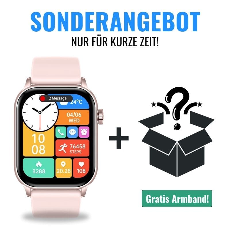 Hyper Smartwatch – stilvolle Smartwatch für Alltag & Sport, lange Akkulaufzeit, Herzfrequenz- und Gesundheits-Tracking, Schrittzähler, Anrufe & Benachrichtigungen direkt am Handgelenk
