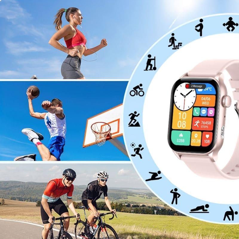 Hyper Smartwatch – stilvolle Smartwatch für Alltag & Sport, lange Akkulaufzeit, Herzfrequenz- und Gesundheits-Tracking, Schrittzähler, Anrufe & Benachrichtigungen direkt am Handgelenk