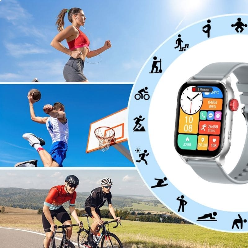 Hyper Smartwatch – stilvolle Smartwatch für Alltag & Sport, lange Akkulaufzeit, Herzfrequenz- und Gesundheits-Tracking, Schrittzähler, Anrufe & Benachrichtigungen direkt am Handgelenk