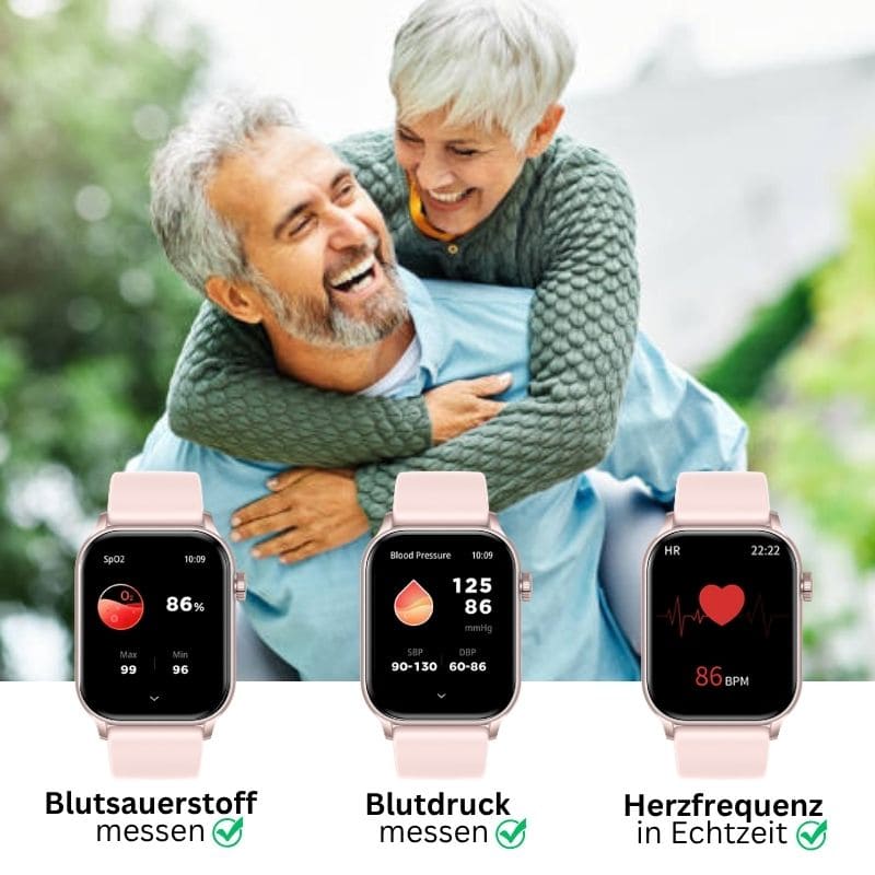 Hyper Smartwatch – stilvolle Smartwatch für Alltag & Sport, lange Akkulaufzeit, Herzfrequenz- und Gesundheits-Tracking, Schrittzähler, Anrufe & Benachrichtigungen direkt am Handgelenk