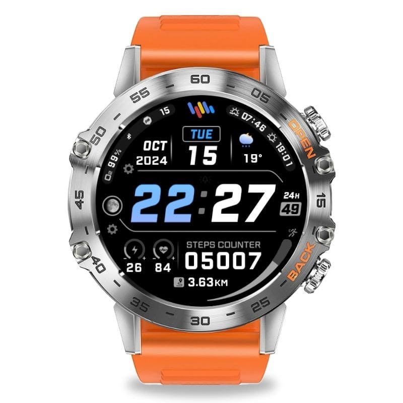 HYPER SMARTWATCH PRO® – alltagstaugliche Smartwatch mit Watchbutton, 14 Tagen Akkulaufzeit, Gesundheitsfunktionen, WhatsApp & Anrufen, robust & wasserfest, inkl. gratis Metall-Armband