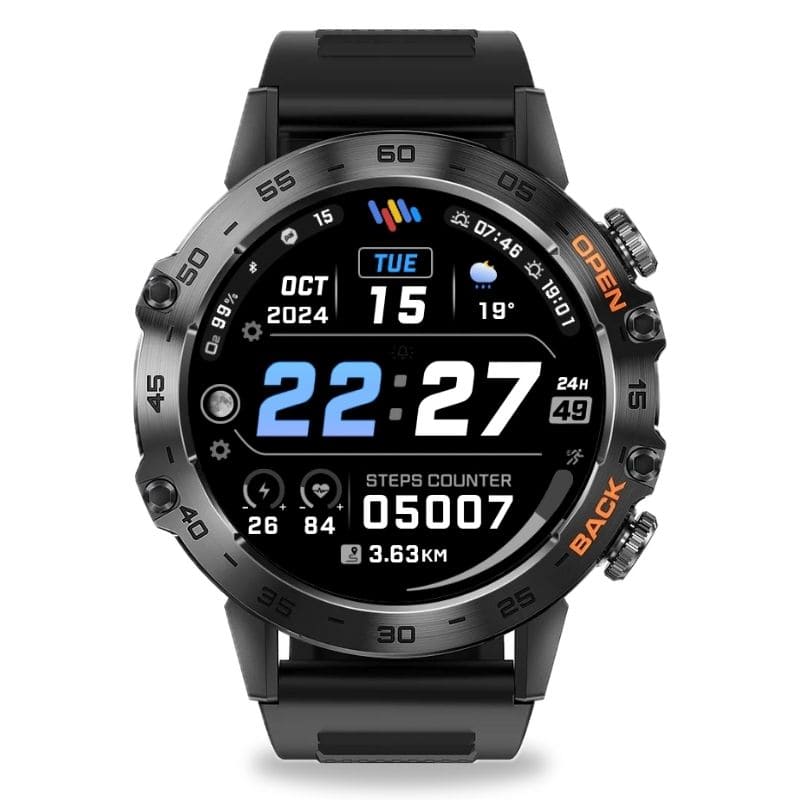 HYPER SMARTWATCH PRO® – alltagstaugliche Smartwatch mit Watchbutton, 14 Tagen Akkulaufzeit, Gesundheitsfunktionen, WhatsApp & Anrufen, robust & wasserfest, inkl. gratis Metall-Armband