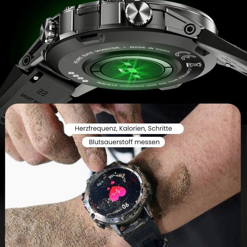 Hyper Smartwatch Pro® – robuste Smartwatch mit Anruffunktion, WhatsApp-Benachrichtigungen und 14 Tagen Akkulaufzeit.