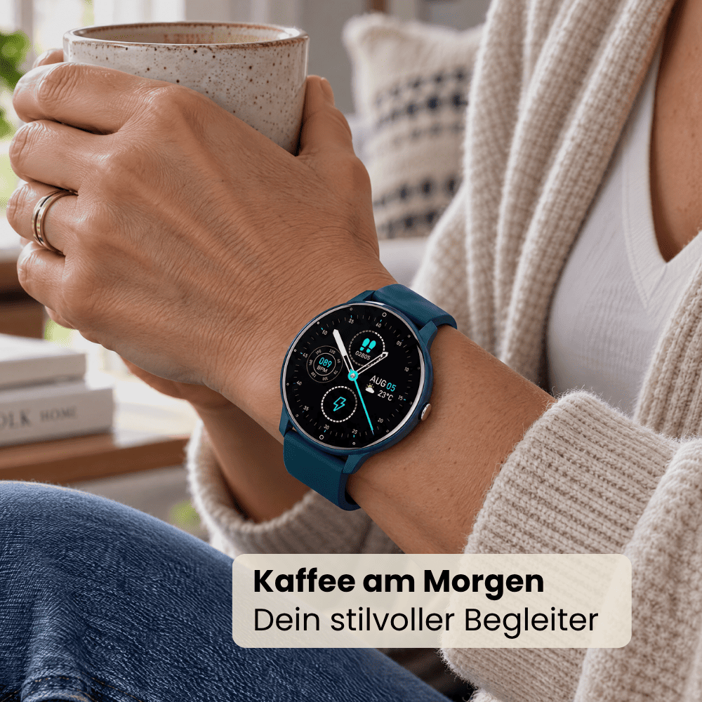 ONDORA – Fit Smartwatch für deinen Alltag
Bis zu 10 Tage Akkulaufzeit, Anrufe direkt über die Uhr, WhatsApp-Benachrichtigungen und smarte Gesundheitsfunktionen wie Schlafanalyse, Schrittzähler und Kalorienübersicht – alles, was du brauchst, an deinem Handgelenk.
Robust, alltagstauglich und geschützt vor Stößen, Staub und Wasser.