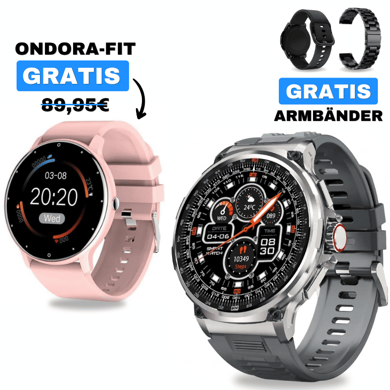OREXON + ONDORA-FIT

🎁 DAMEN-SMARTWATCH GRATIS

2 Smartwatches im Vorteilspaket

✓ OREXON
✓ Ondora-FIT GRATIS
✓ Edelstahlarmband GRATIS
✓ Überraschungsgeschenk GRATIS

Jetzt Sparpaket sichern →