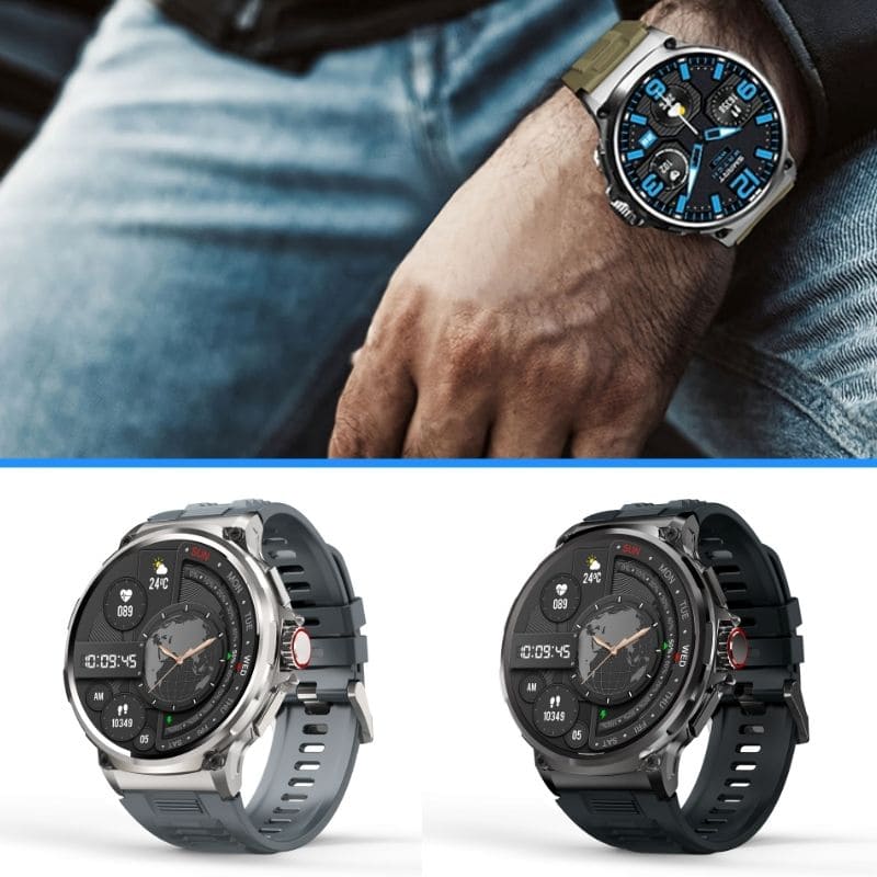 OREXON SMARTWATCH®: Robuste Männer-Smartwatch mit 1,85" HD-Full-Touchscreen, Bluetooth-Anrufen, Herzfrequenz-, Blutdruck- und Blutsauerstoff-Tracking. Integrierte Aktivitäts- und Multisport-Tracker, Schlaf- und Atemüberwachung, Kalorienzähler, Push-Benachrichtigungen von WhatsApp, Instagram & Co. Bis zu 30 Tage Akkulaufzeit, IP68 wasserdicht, LED-Taschenlampe, Musiksteuerung und Sprachassistent – ideal für Alltag, Arbeit, Outdoor-Abenteuer und Gesundheit.