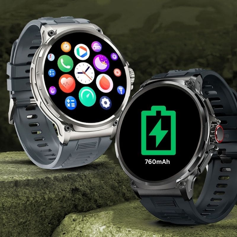 OREXON SMARTWATCH®: Robuste Männer-Smartwatch mit 1,85" HD-Full-Touchscreen, Bluetooth-Anrufen, Herzfrequenz-, Blutdruck- und Blutsauerstoff-Tracking. Integrierte Aktivitäts- und Multisport-Tracker, Schlaf- und Atemüberwachung, Kalorienzähler, Push-Benachrichtigungen von WhatsApp, Instagram & Co. Bis zu 30 Tage Akkulaufzeit, IP68 wasserdicht, LED-Taschenlampe, Musiksteuerung und Sprachassistent – ideal für Alltag, Arbeit, Outdoor-Abenteuer und Gesundheit.
