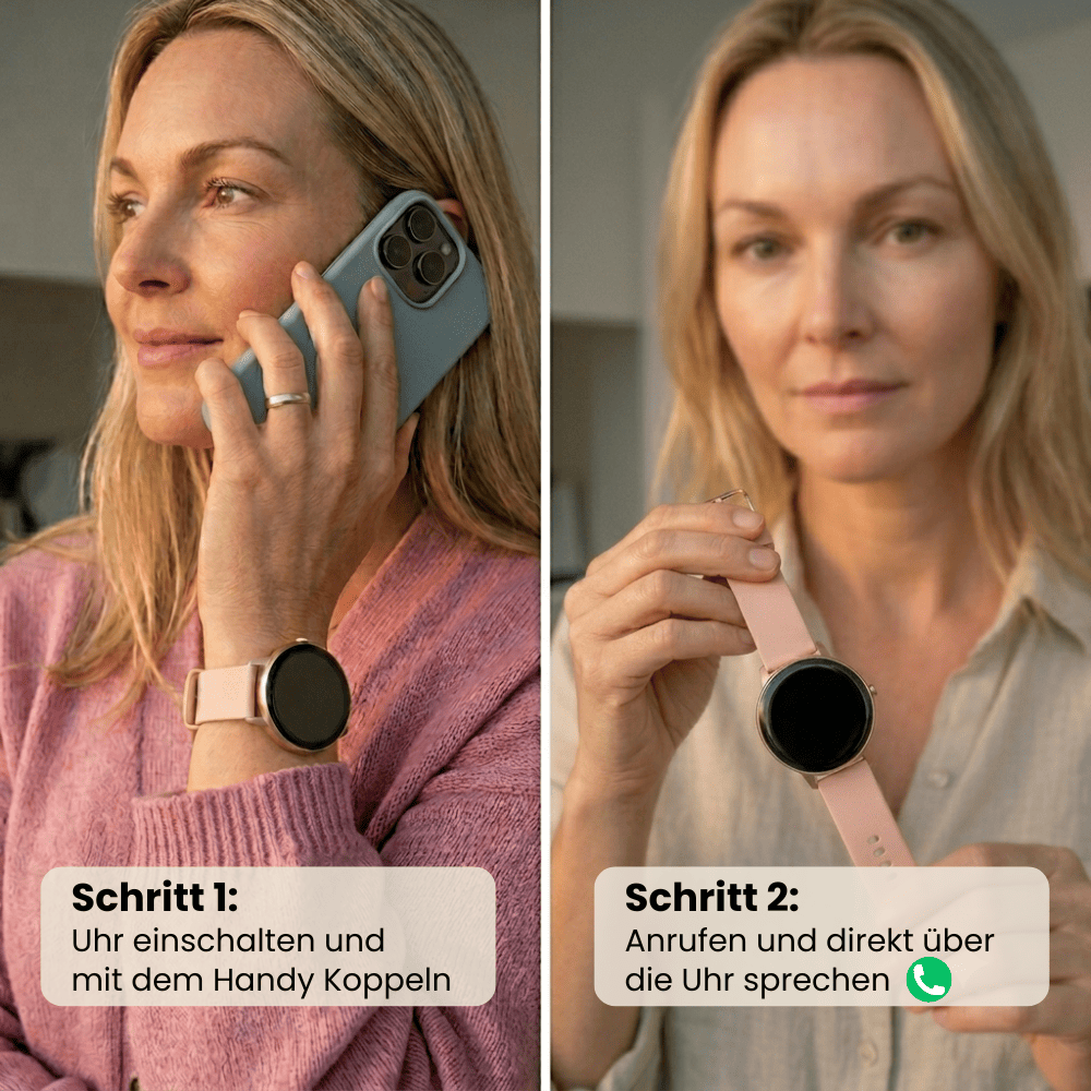 ONDORA – Fit Smartwatch für deinen Alltag
Bis zu 7 Tage Akkulaufzeit, Anrufe direkt über die Uhr, WhatsApp-Benachrichtigungen und smarte Gesundheitsfunktionen wie Schlafanalyse, Schrittzähler und Kalorienübersicht – alles, was du brauchst, an deinem Handgelenk.
Robust, alltagstauglich und geschützt vor Stößen, Staub und Wasser.