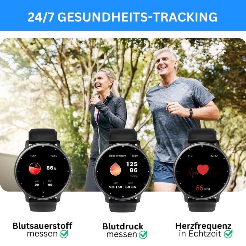 ONDORA – Fit Smartwatch für deinen Alltag
Bis zu 7 Tage Akkulaufzeit, Anrufe direkt über die Uhr, WhatsApp-Benachrichtigungen und smarte Gesundheitsfunktionen wie Schlafanalyse, Schrittzähler und Kalorienübersicht – alles, was du brauchst, an deinem Handgelenk.
Robust, alltagstauglich und geschützt vor Stößen, Staub und Wasser.