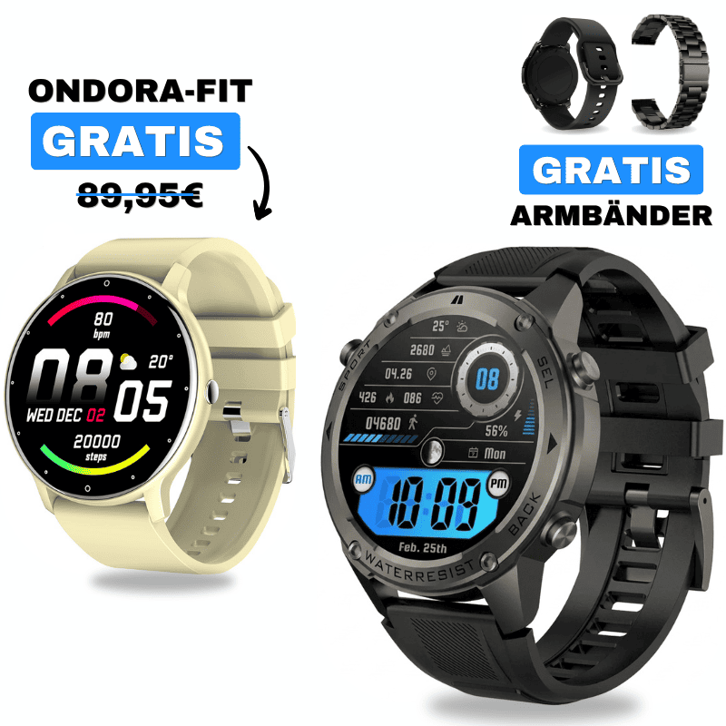STONE GPS + ONDORA-FIT

🎁 DAMEN-SMARTWATCH GRATIS

2 Smartwatches im Vorteilspaket

✓ STONE GPS
✓ Ondora-FIT GRATIS
✓ Edelstahlarmband GRATIS
✓ Überraschungsgeschenk GRATIS

Jetzt Sparpaket sichern →
