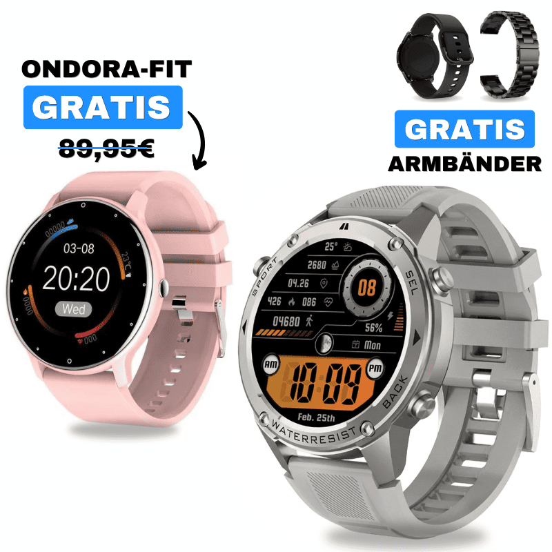 STONE GPS + ONDORA-FIT

🎁 DAMEN-SMARTWATCH GRATIS

2 Smartwatches im Vorteilspaket

✓ STONE GPS
✓ Ondora-FIT GRATIS
✓ Edelstahlarmband GRATIS
✓ Überraschungsgeschenk GRATIS

Jetzt Sparpaket sichern →