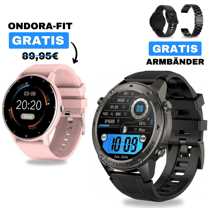 STONE GPS + ONDORA-FIT

🎁 DAMEN-SMARTWATCH GRATIS

2 Smartwatches im Vorteilspaket

✓ STONE GPS
✓ Ondora-FIT GRATIS
✓ Edelstahlarmband GRATIS
✓ Überraschungsgeschenk GRATIS

Jetzt Sparpaket sichern →