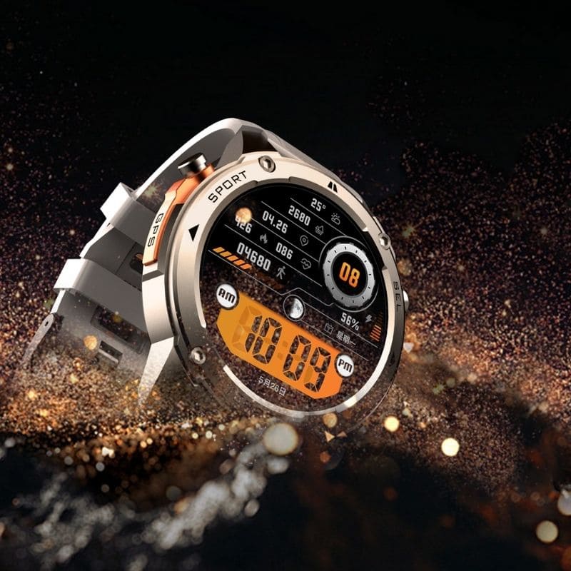 STONE – GPS SMARTWATCH®: Robuste High-End-Smartwatch mit 1,43" HD-Display, integrierter GPS-Funktion, Anruffunktion und Benachrichtigungen von WhatsApp, Instagram & Facebook. Bis zu 21 Tage Akkulaufzeit, Weltuhr, Wetteranzeige, SOS-Notruftaste, Kompass und Zyklus-Tracking – ideal für Alltag, Arbeit, Abenteuer und Gesundheit.