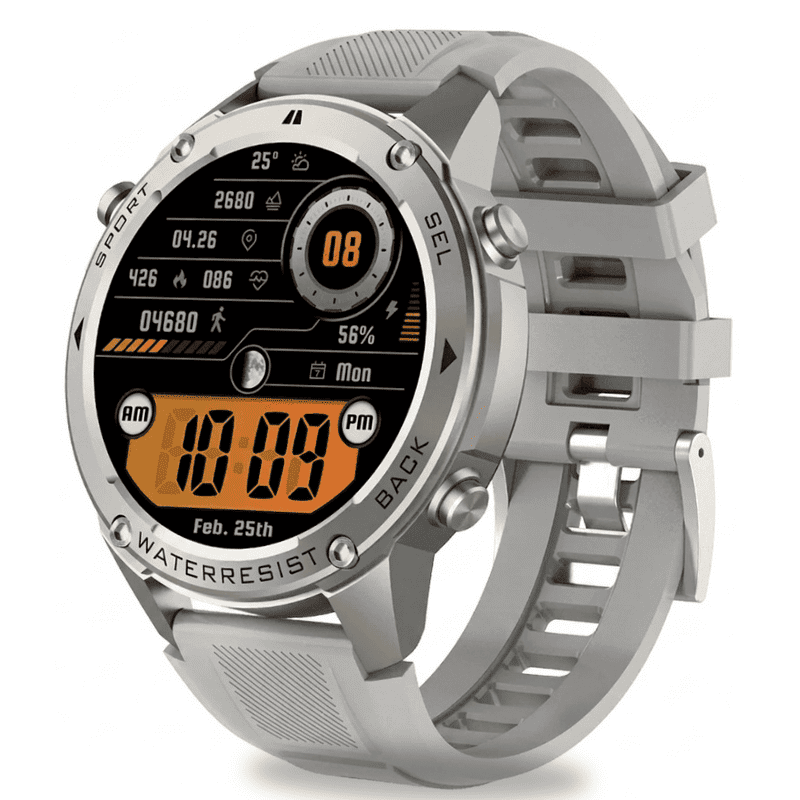 STONE – GPS SMARTWATCH®: Robuste High-End-Smartwatch mit 1,43" HD-Display, integrierter GPS-Funktion, Anruffunktion und Benachrichtigungen von WhatsApp, Instagram & Facebook. Bis zu 21 Tage Akkulaufzeit, Weltuhr, Wetteranzeige, SOS-Notruftaste, Kompass und Zyklus-Tracking – ideal für Alltag, Arbeit, Abenteuer und Gesundheit.