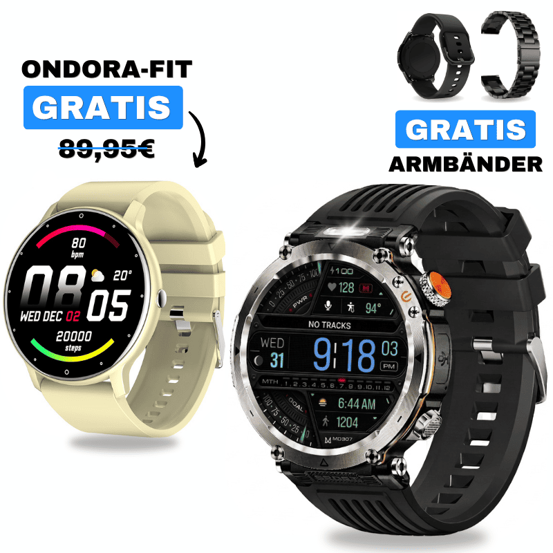 STONE + ONDORA-FIT

🎁 DAMEN-SMARTWATCH GRATIS

2 Smartwatches im Vorteilspaket

✓ STONE 
✓ Ondora-FIT GRATIS
✓ Edelstahlarmband GRATIS
✓ Überraschungsgeschenk GRATIS

Jetzt Sparpaket sichern →