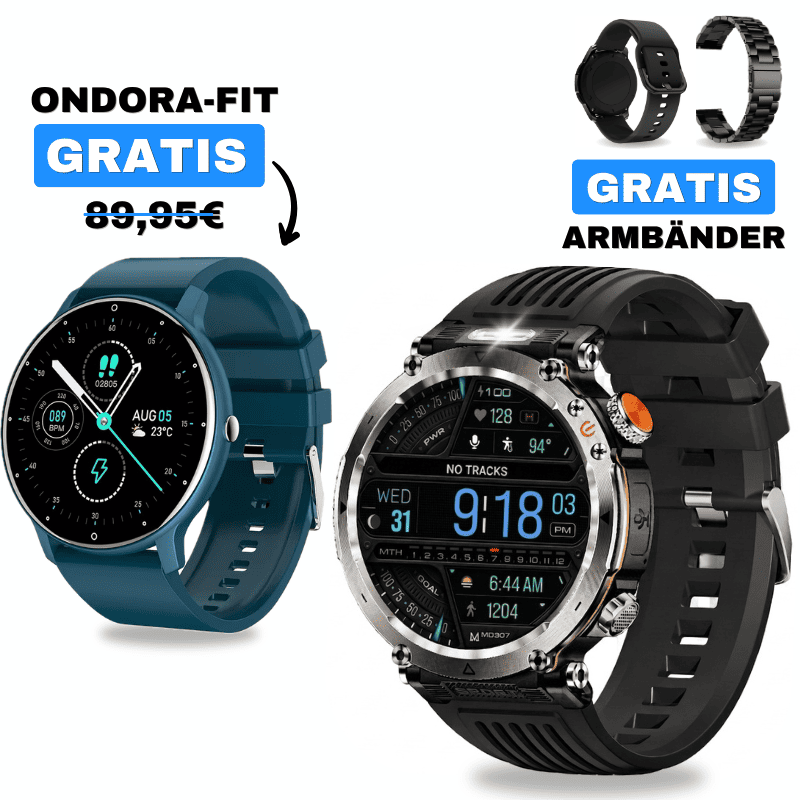 STONE + ONDORA-FIT

🎁 DAMEN-SMARTWATCH GRATIS

2 Smartwatches im Vorteilspaket

✓ STONE 
✓ Ondora-FIT GRATIS
✓ Edelstahlarmband GRATIS
✓ Überraschungsgeschenk GRATIS

Jetzt Sparpaket sichern →