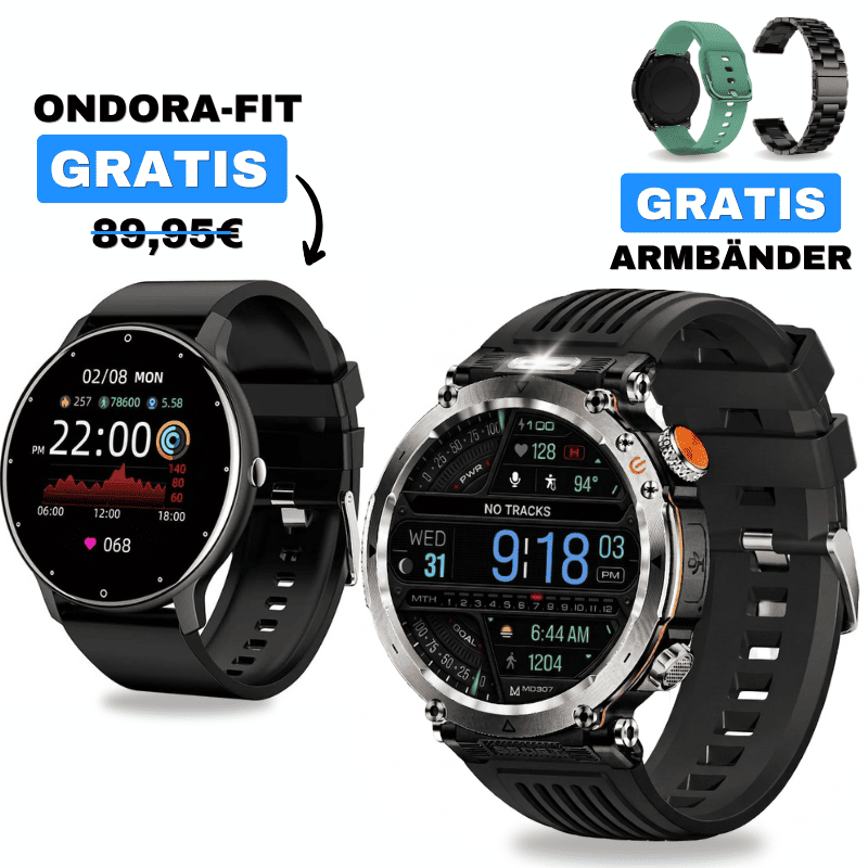 STONE + ONDORA-FIT

🎁 DAMEN-SMARTWATCH GRATIS

2 Smartwatches im Vorteilspaket

✓ STONE 
✓ Ondora-FIT GRATIS
✓ Edelstahlarmband GRATIS
✓ Überraschungsgeschenk GRATIS

Jetzt Sparpaket sichern →
